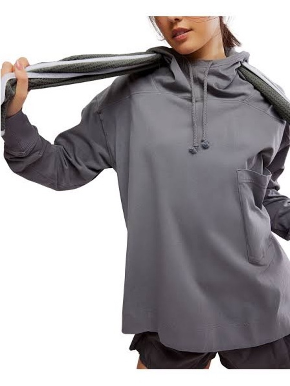 FP Movement by Free People Oversized Gray Hooded Pullover